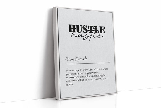 Hustle Definition Minimalist Typography Print