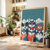 Cool Huskies Chase Winter Stars