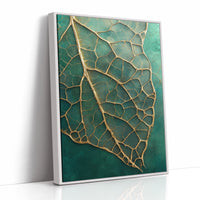 Golden Vein Leaf on Emerald