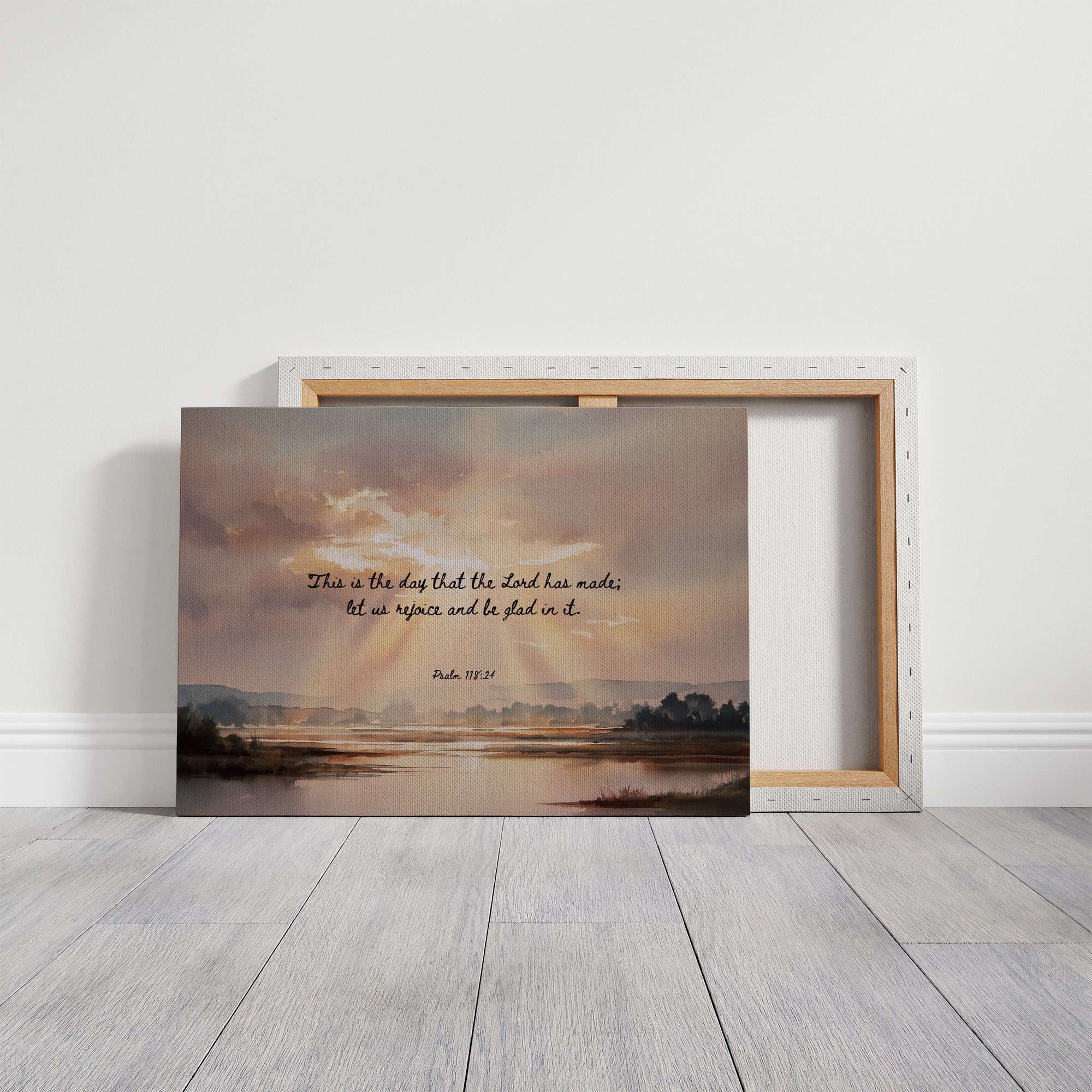 Scripture Glows Over Tranquil Waters