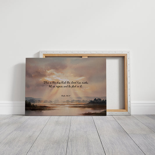 Scripture Glows Over Tranquil Waters