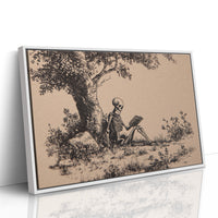 Eternal Reader Under Oak Boughs