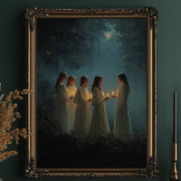 Candlelit Vigil Under Midnight Trees