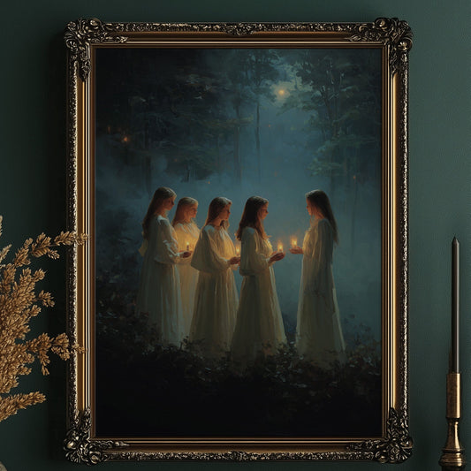 Candlelit Vigil Under Midnight Trees