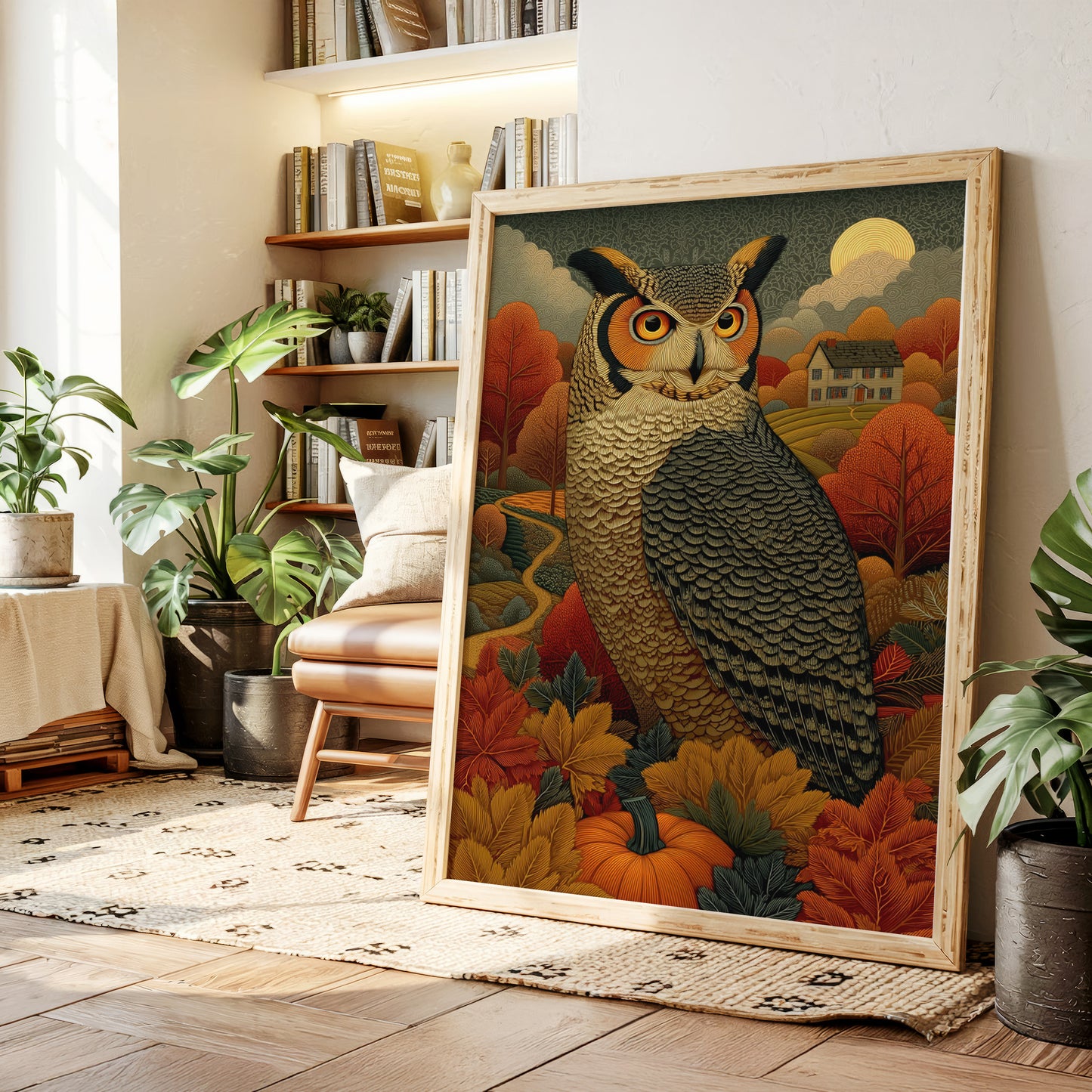 Autumn Moon Watches The Farmhouse