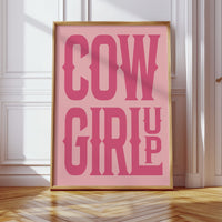 Cowgirl Up Pink Western Poster