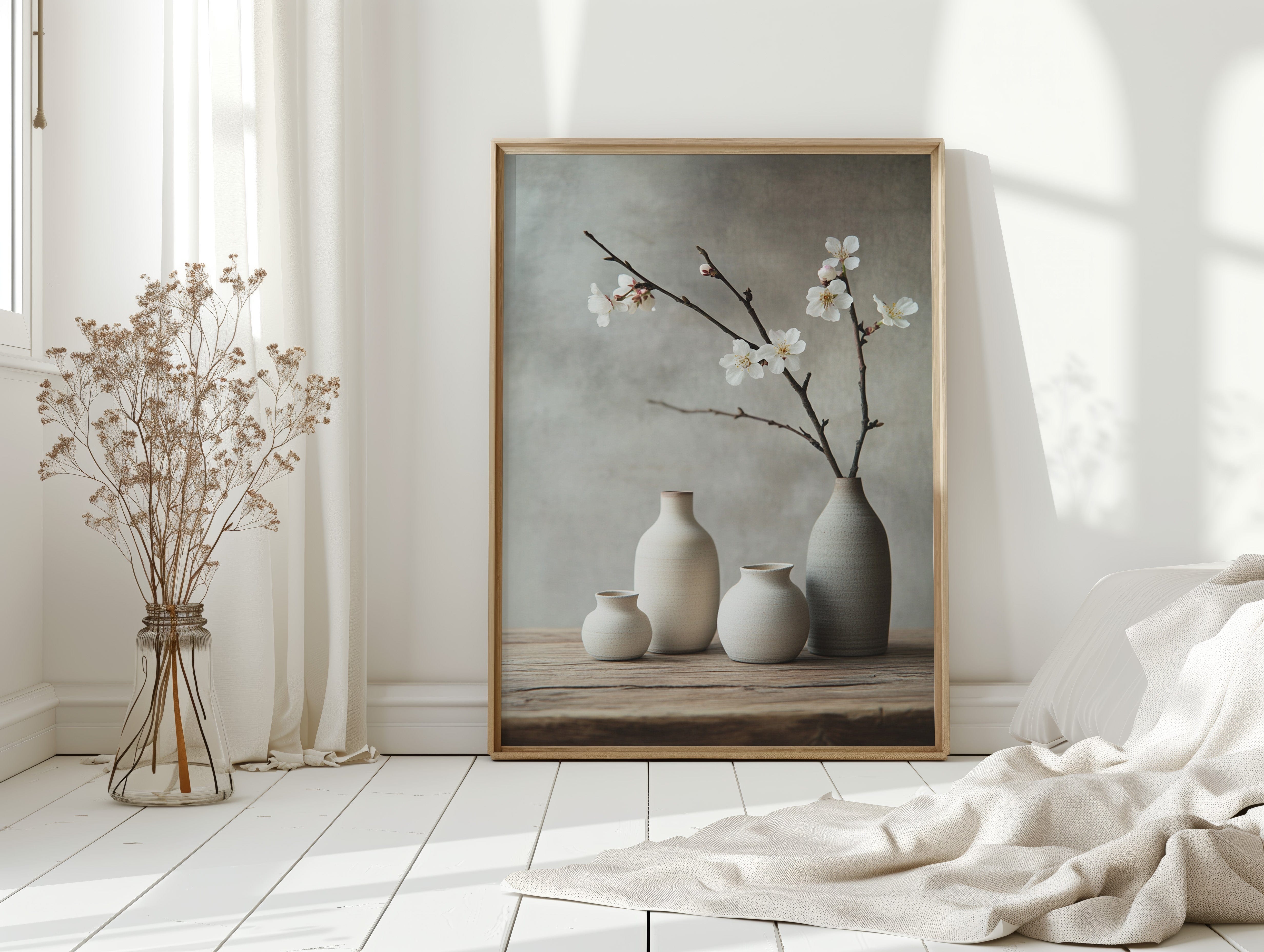 Minimalist Japanese Still Life Print – Zen Aesthetic Home Art
