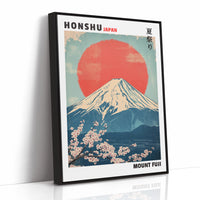 Vintage Mount Fuji – Rising Sun & Cherry Blossoms