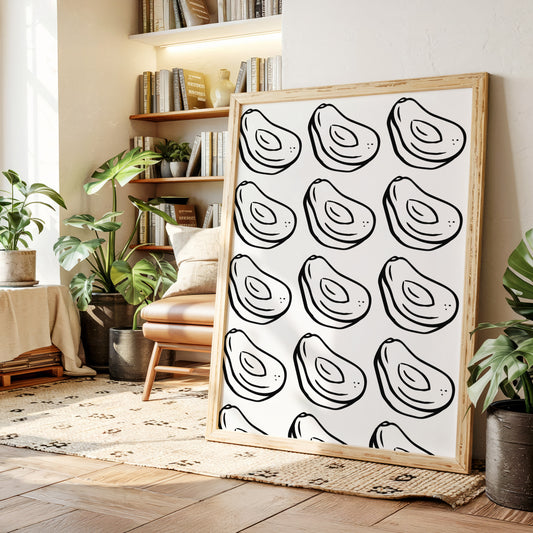 Avacado Dance In Black Lines