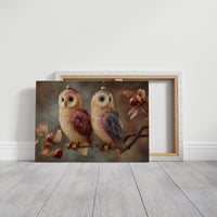 Glass Owls on a Winter Branch