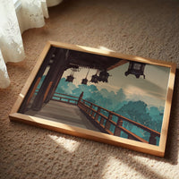 Temple Lanterns Guide Misty Dawn