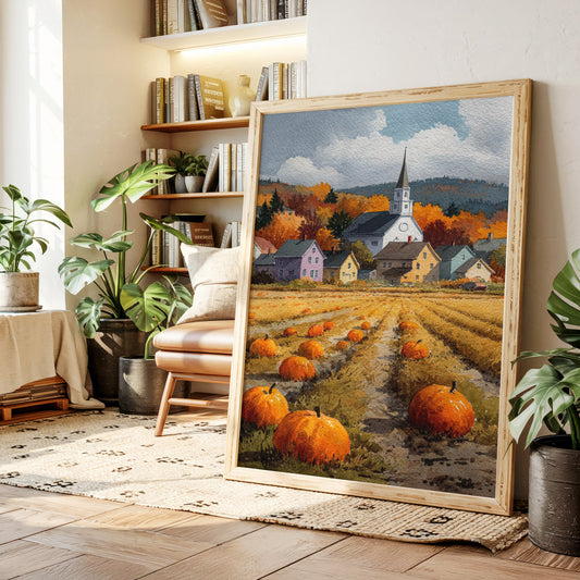 Pumpkins Rest Below Church Spires