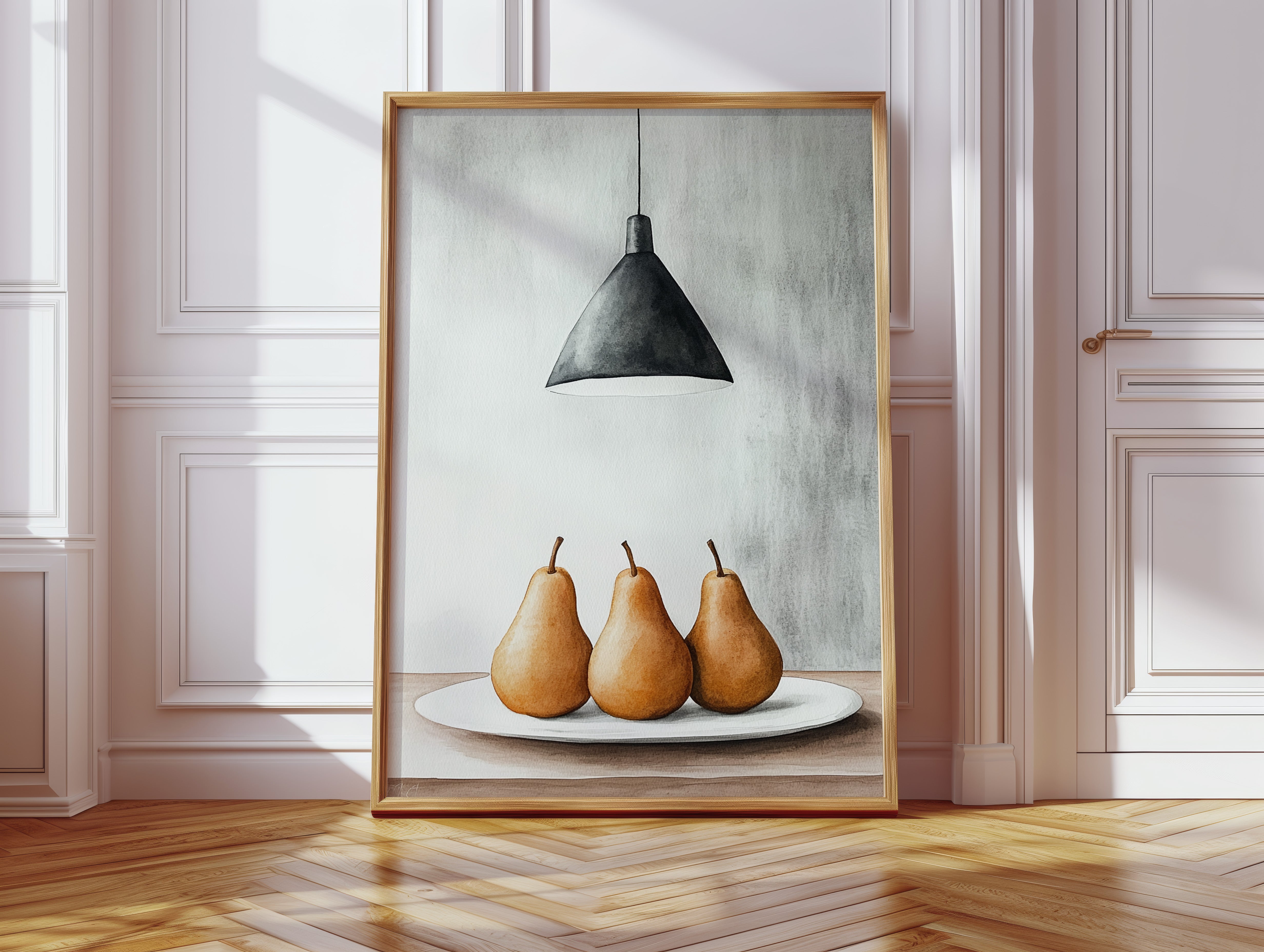 Three Pears Under Industrial Light