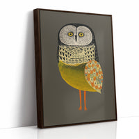 Stylized Owl with Golden Feathers