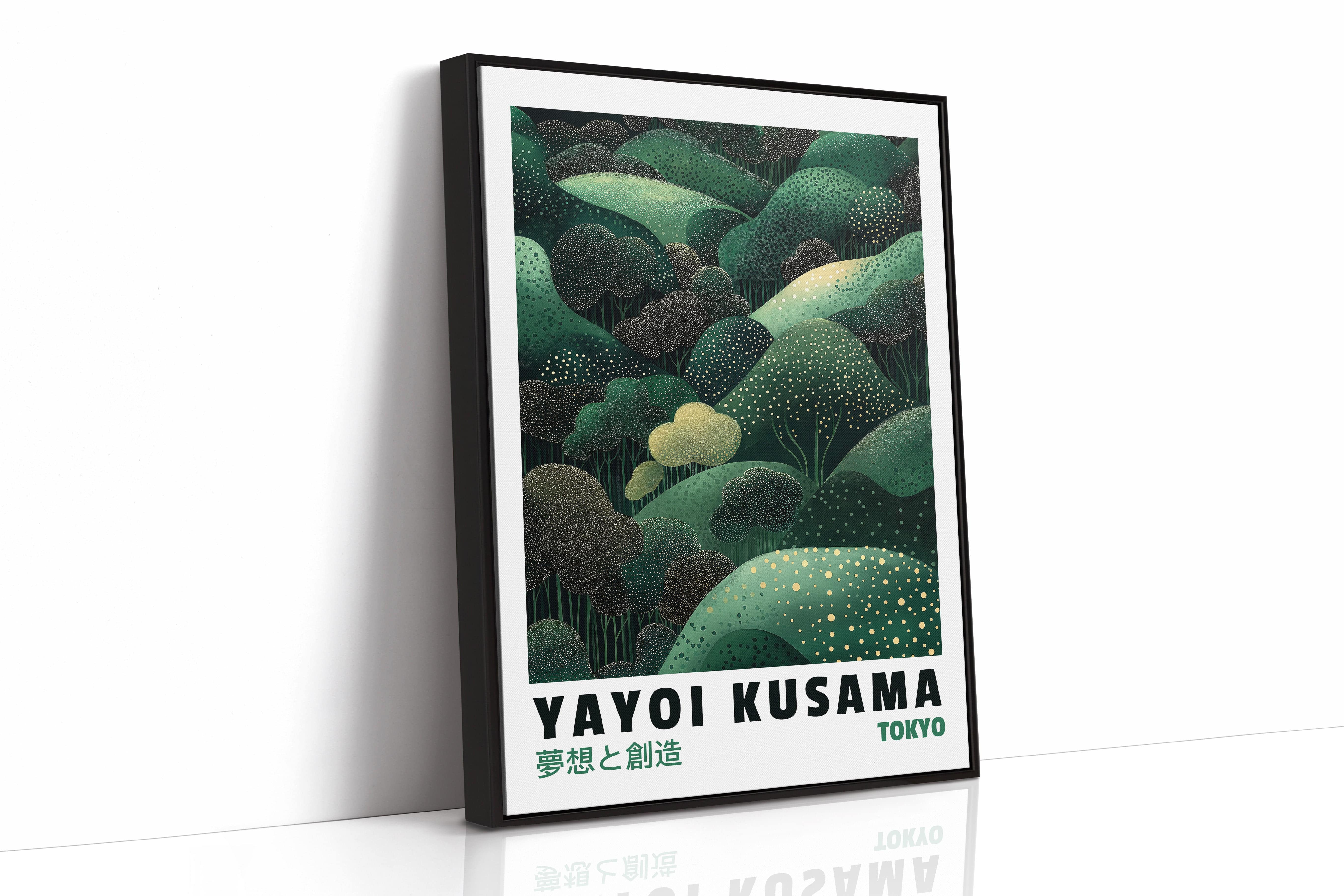 Abstract Green Dreamscape – Kusama-Inspired Forest