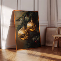 Golden Orbs of Winter's Embrace