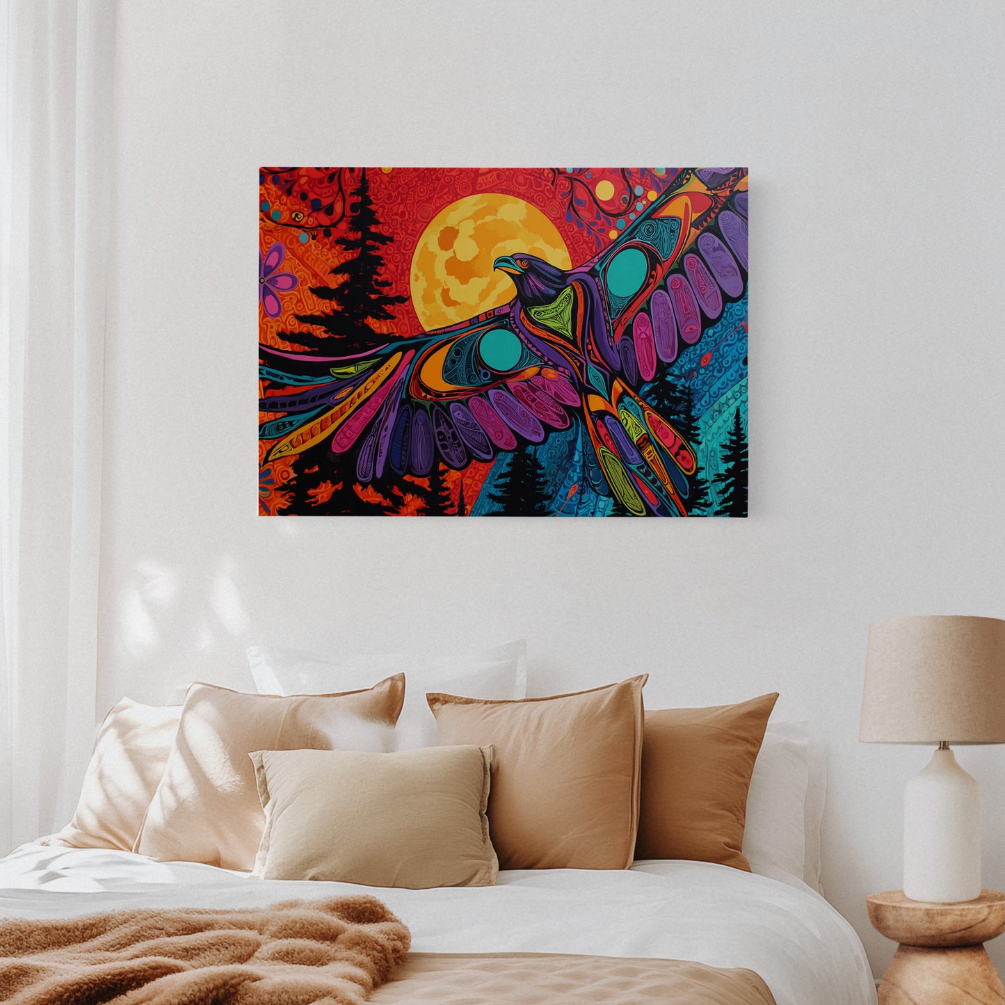 Moonlit Raven Paints Sacred Skies