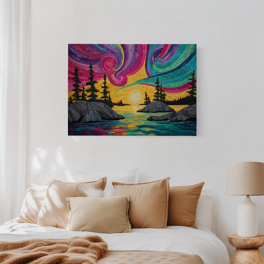 Northern Lights Paint Summer Waters