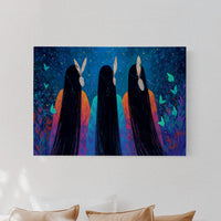 Moonlit Sisters Dance With Butterflies