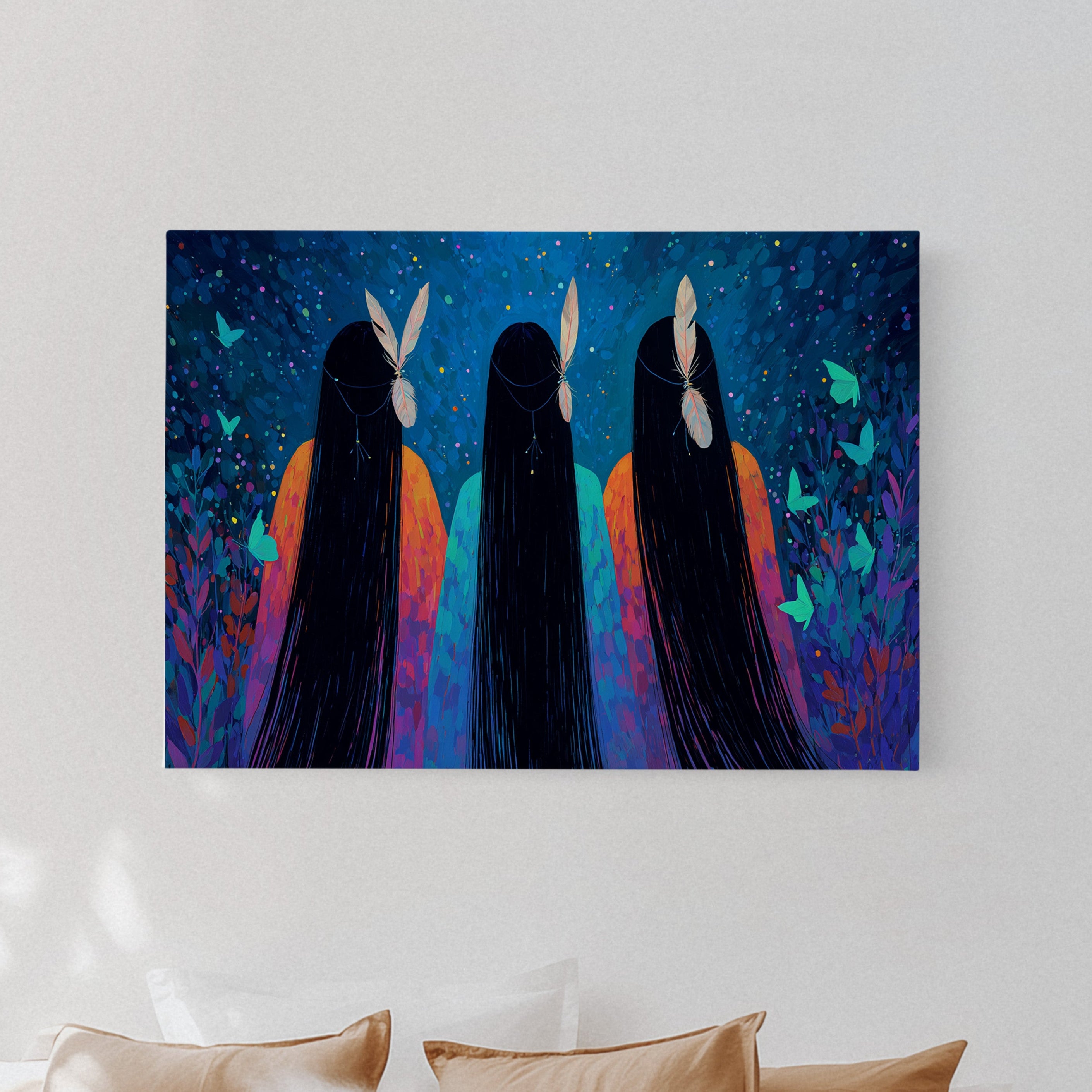 Moonlit Sisters Dance With Butterflies