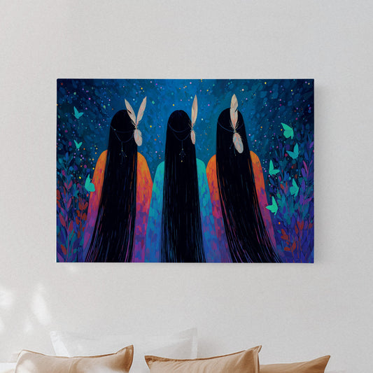 Moonlit Sisters Dance With Butterflies