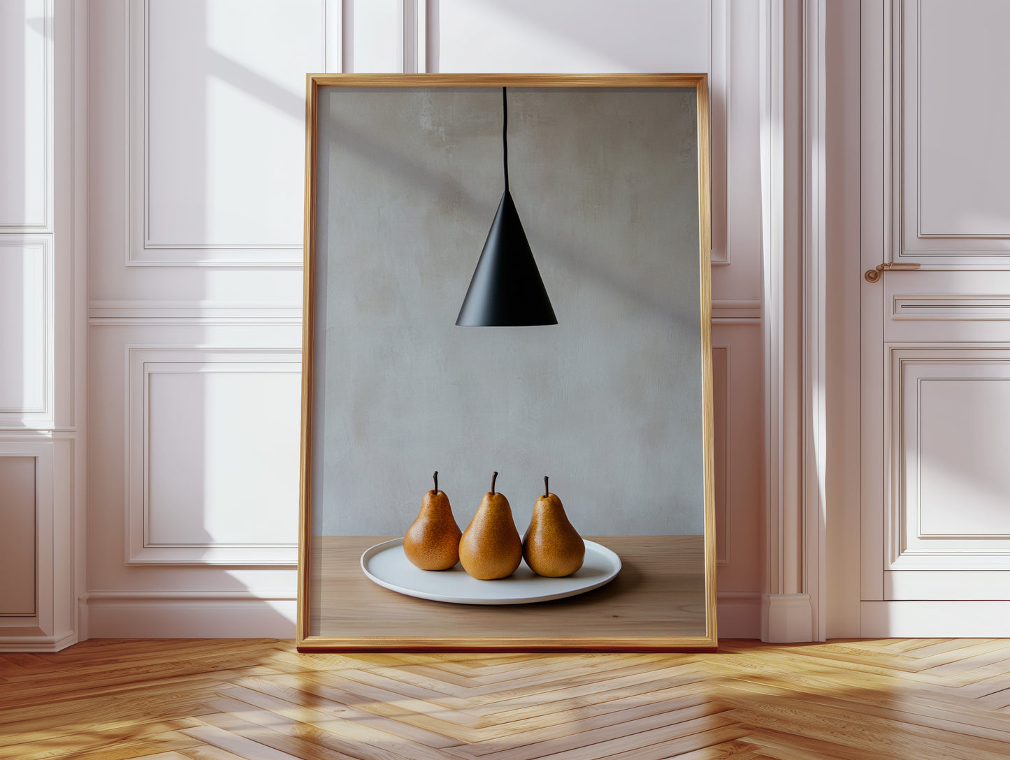 Three Pears Under Modern Light
