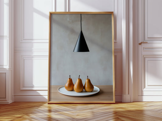 Three Pears Under Modern Light
