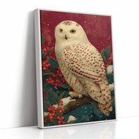 Snowy Owl in Winter Red