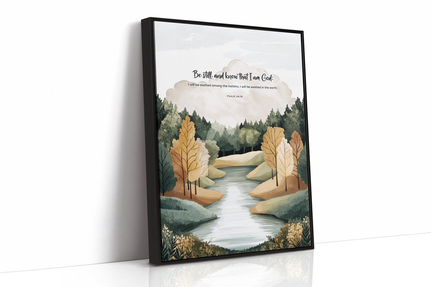 Be Still Autumn River Psalm Print