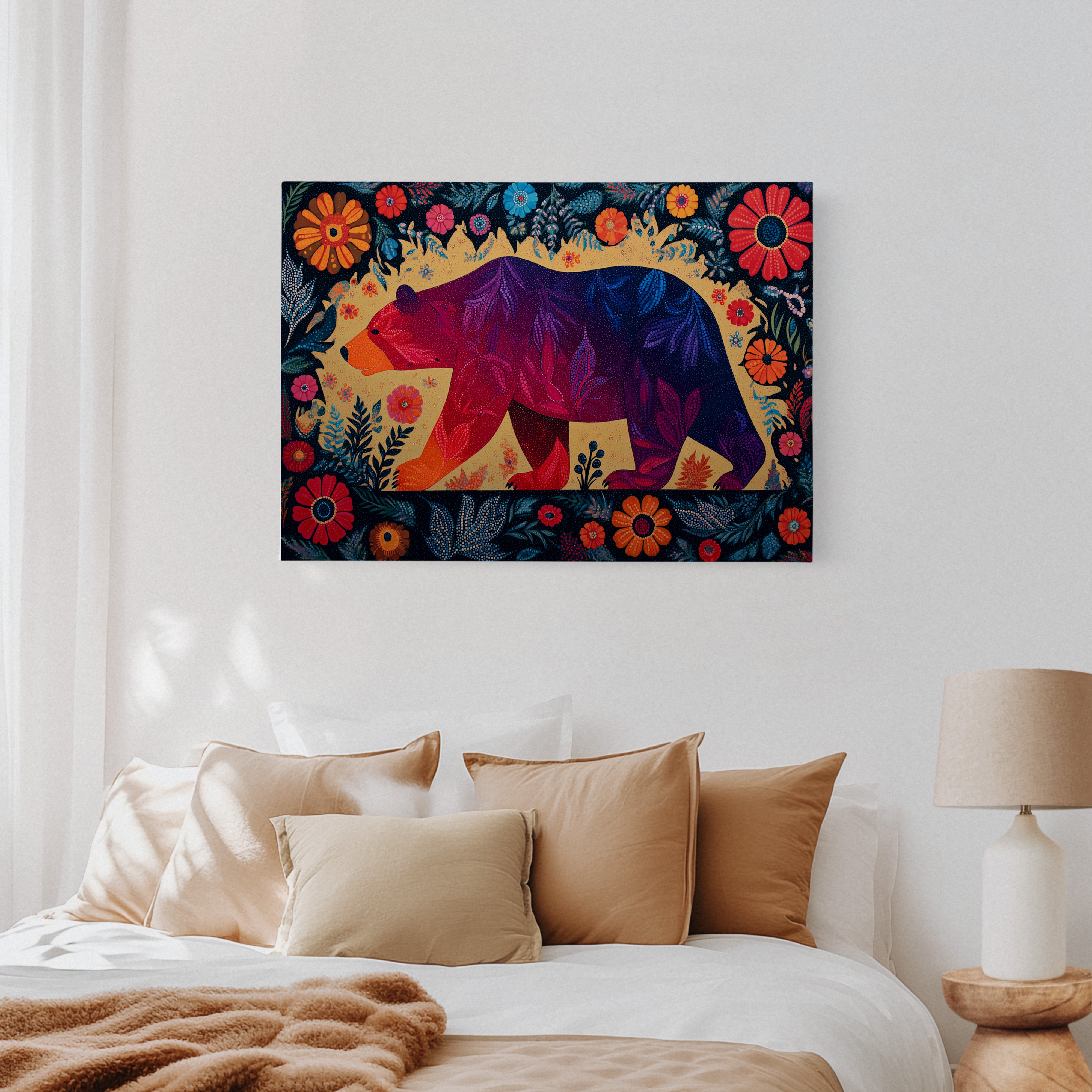 Twilight Bear Among Summer Blooms