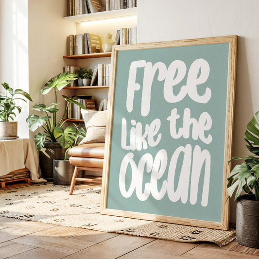 Seafoam Letters Spark Wild Freedom