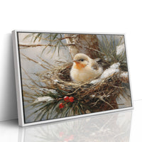 Winter Sparrow Finds Holly Haven