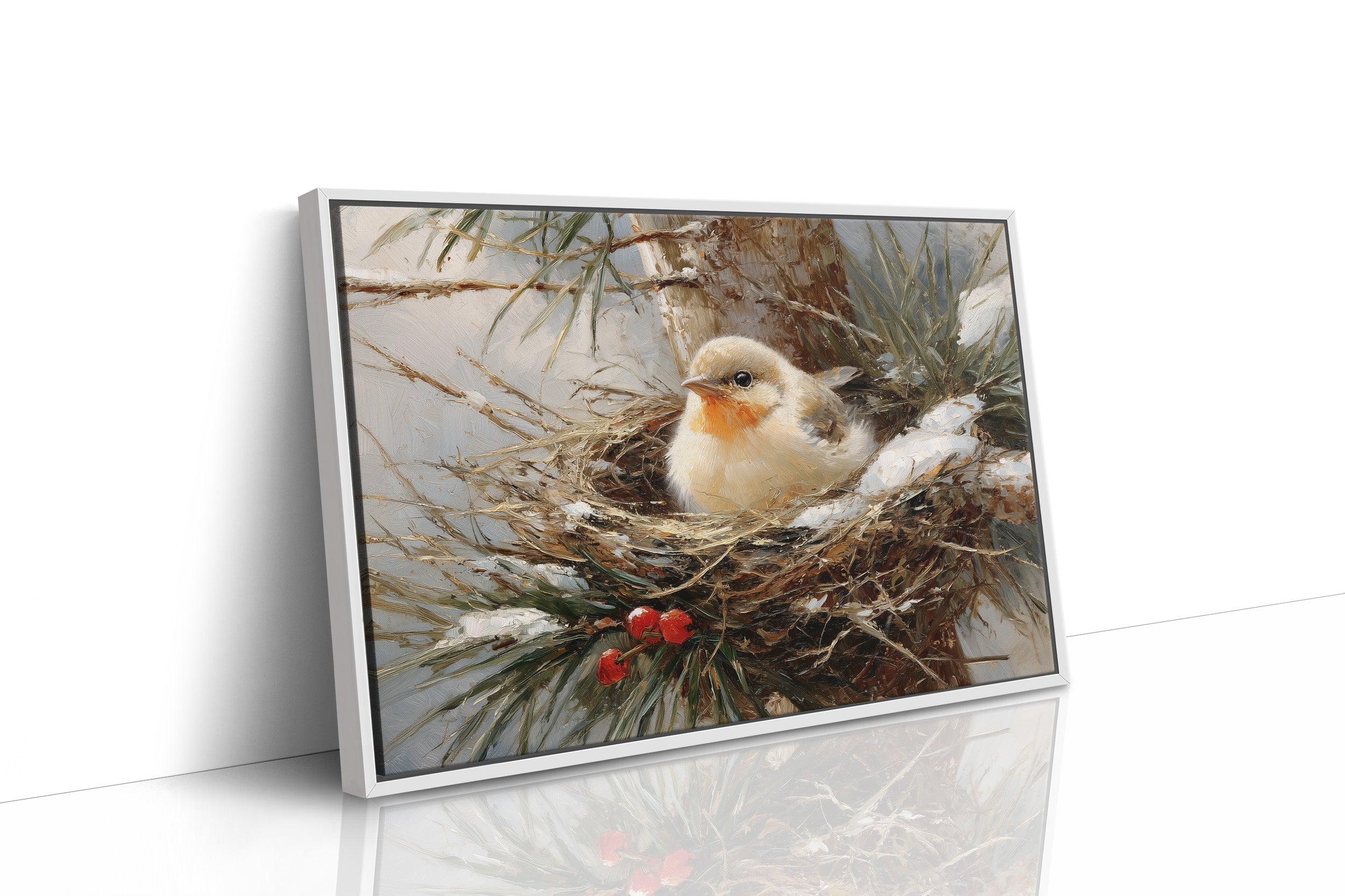 Winter Sparrow Finds Holly Haven
