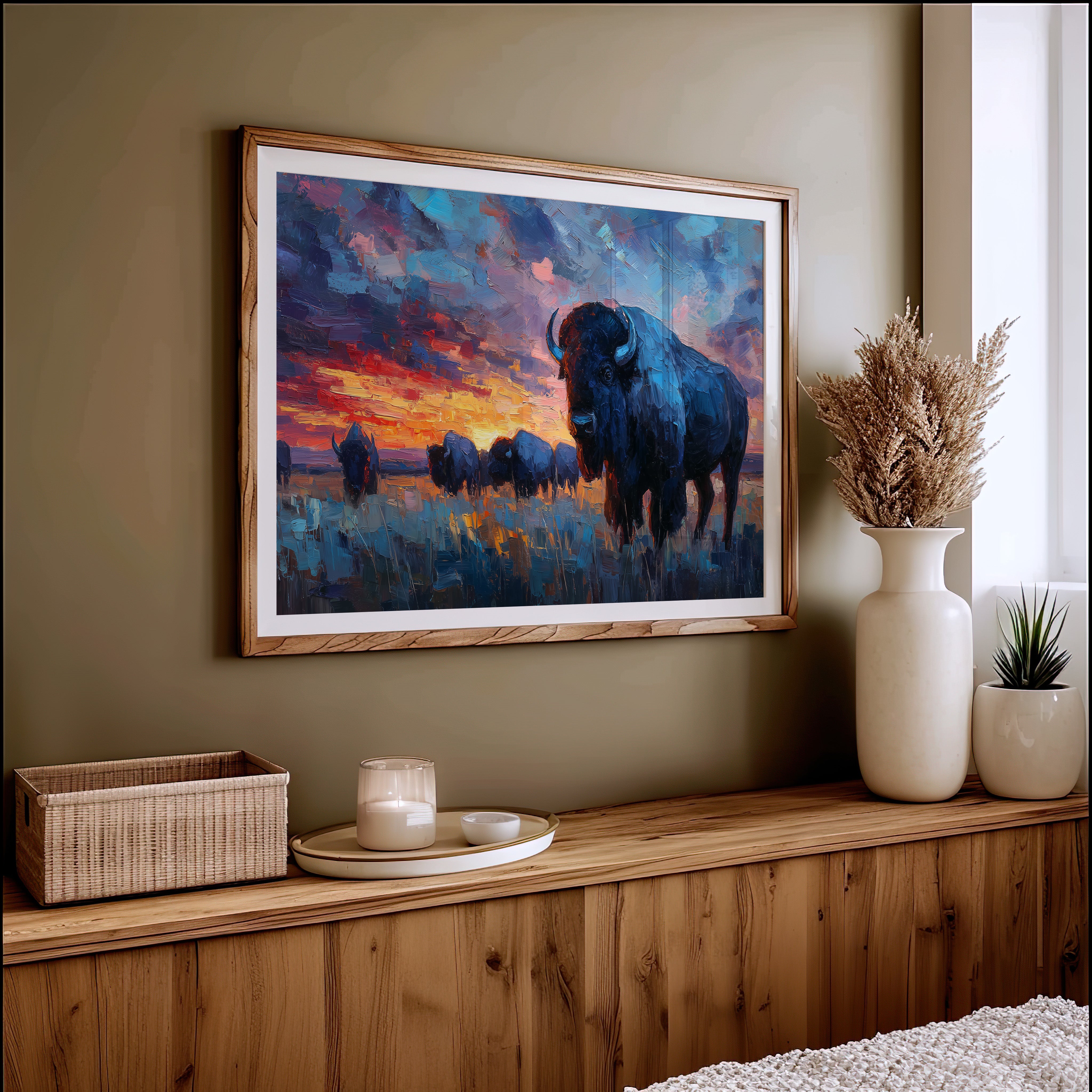 Prairie Giants Watch The Fire Sky