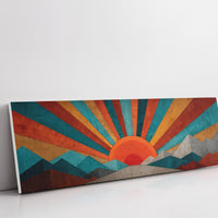 Retro Sunrise Over Painted Peaks