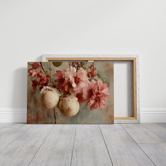 Camellias and Lace-Trimmed Gold