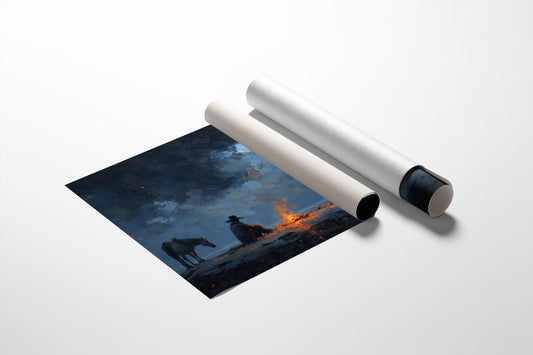 Moonlit Embers on the Prairie Horizon