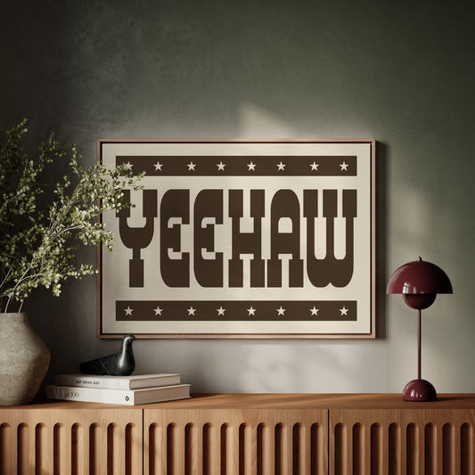 Bold Yeehaw Western Star Print
