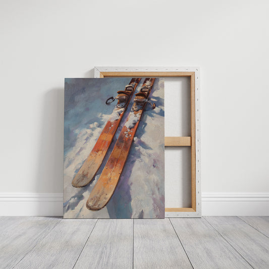 Vintage Skis Chase Winter Clouds