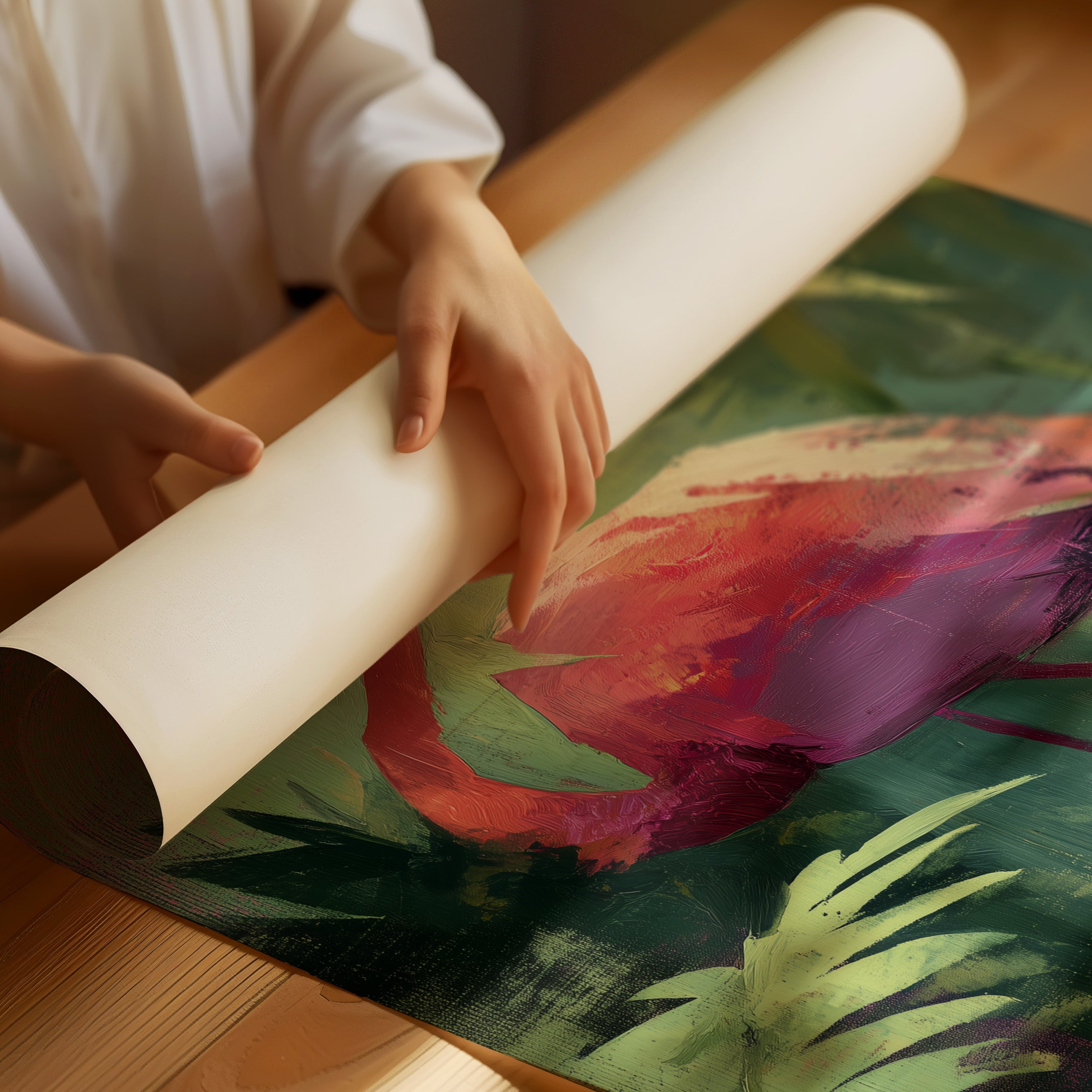 Tropical Grace Among Palm Shadows