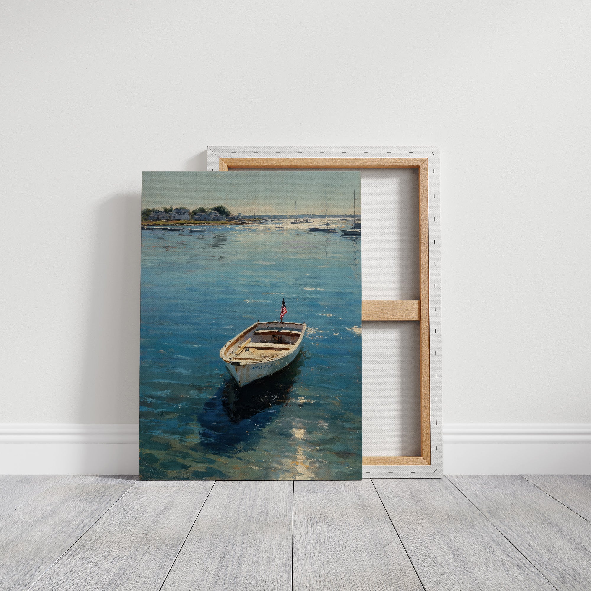 Patriotic Dinghy on Coastal Waters