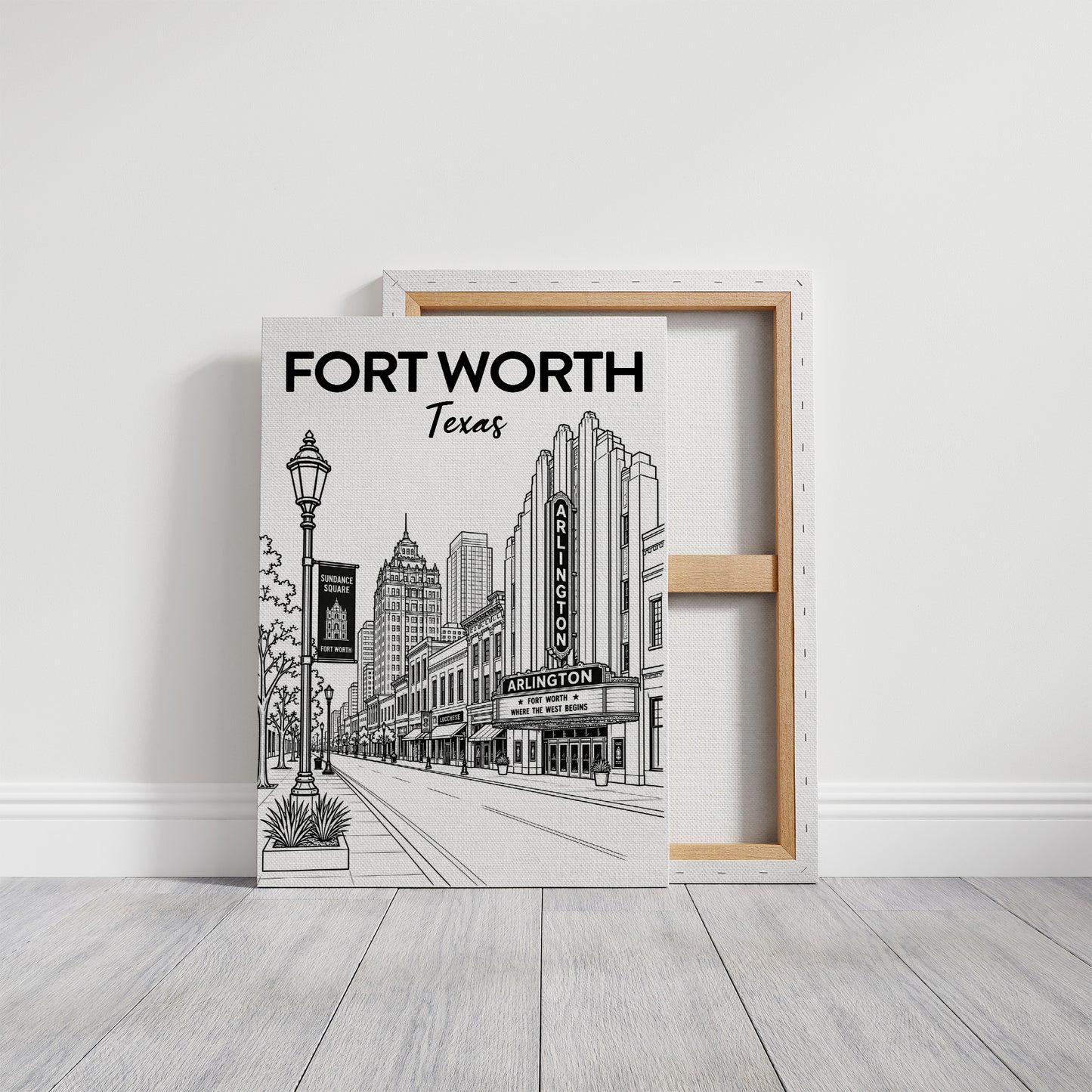Fort Worth, Marquee Line Art
