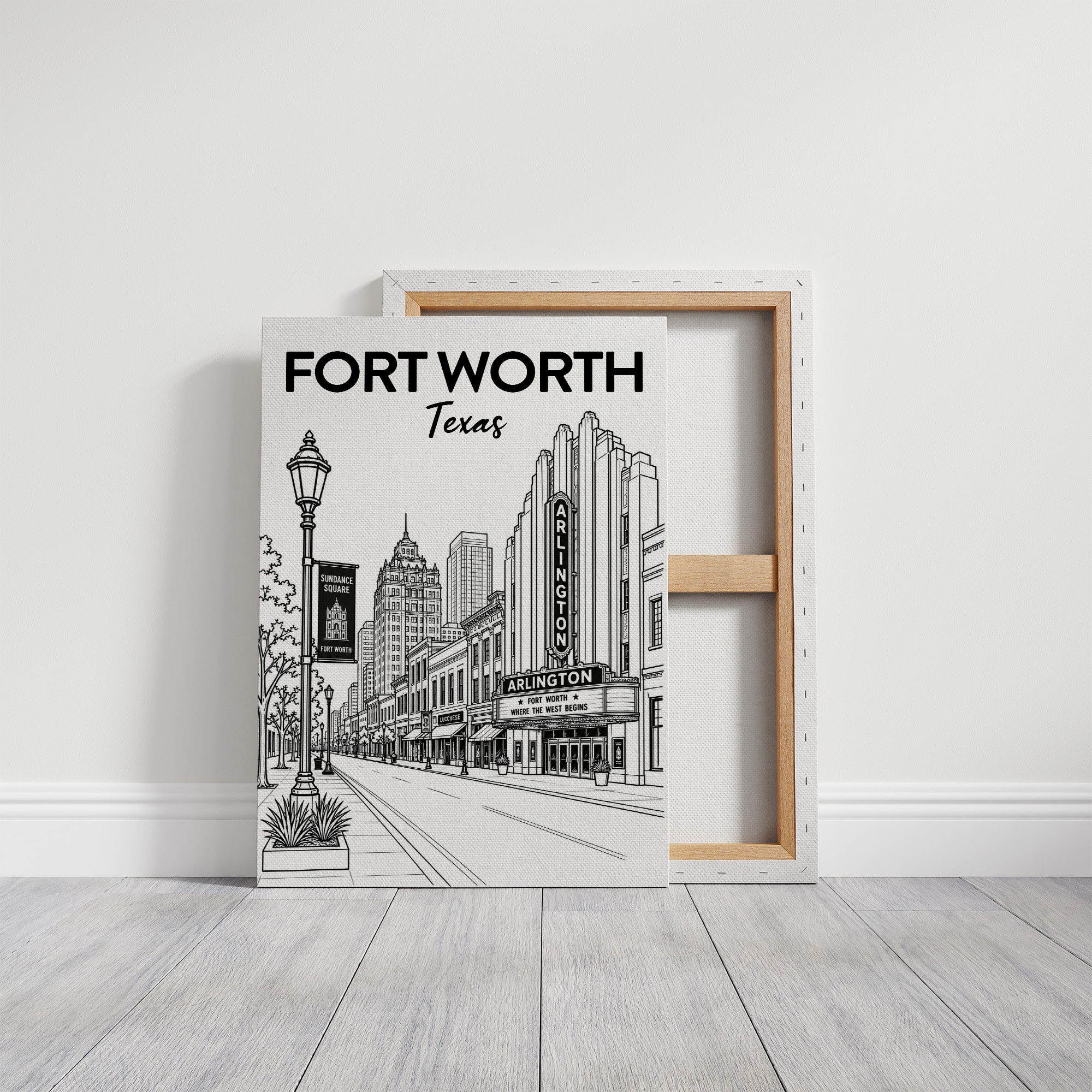 Fort Worth, Marquee Line Art