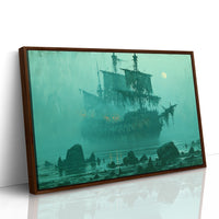 Ghost Ship Under Full Moon