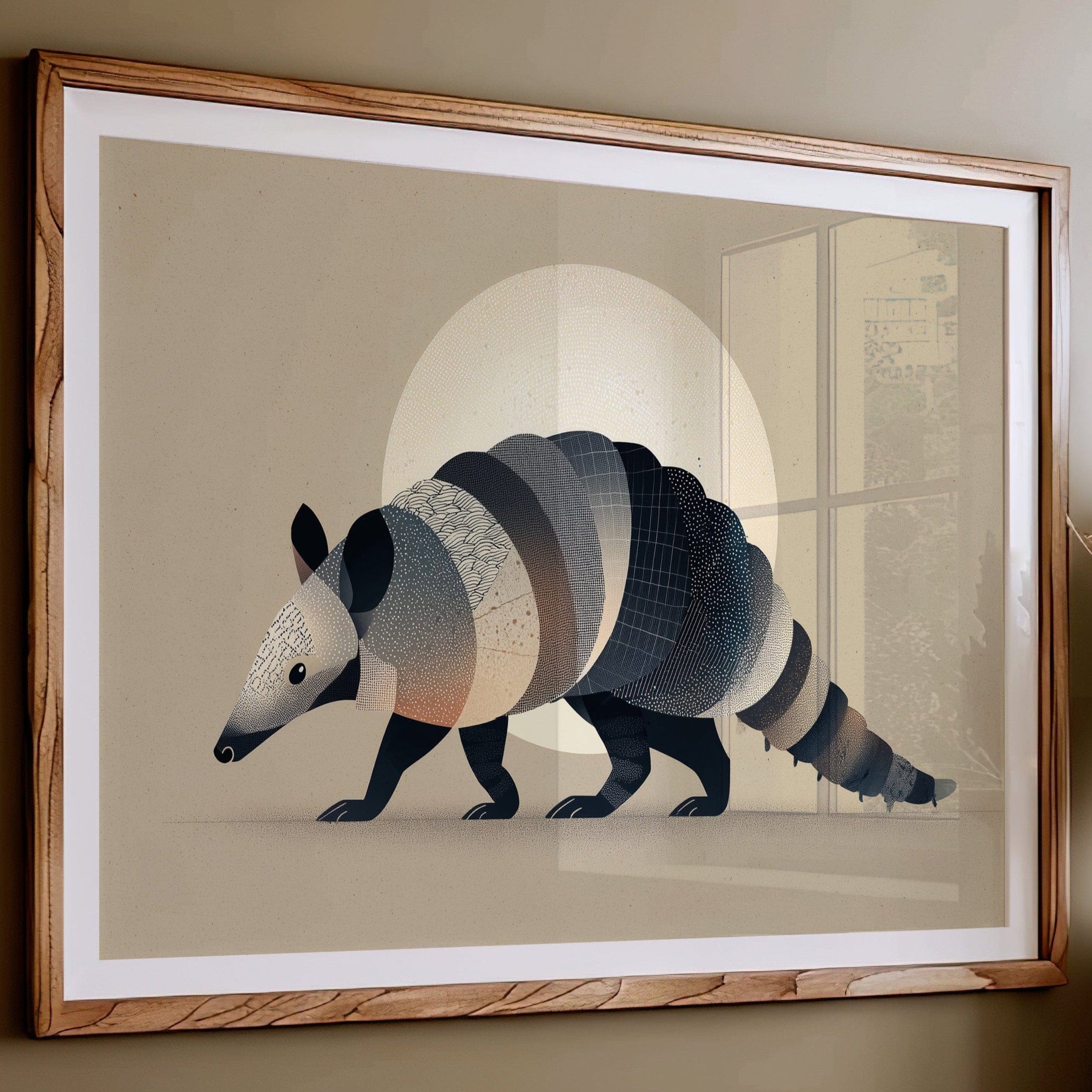 Moonlit Armadillo Carries Desert Patterns