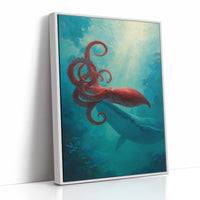 Crimson Tentacles Meet Azure Depths