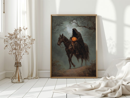 Haunting Rider Halloween Art Print - Gothic Wall Decor - Gallery Canvas image 13