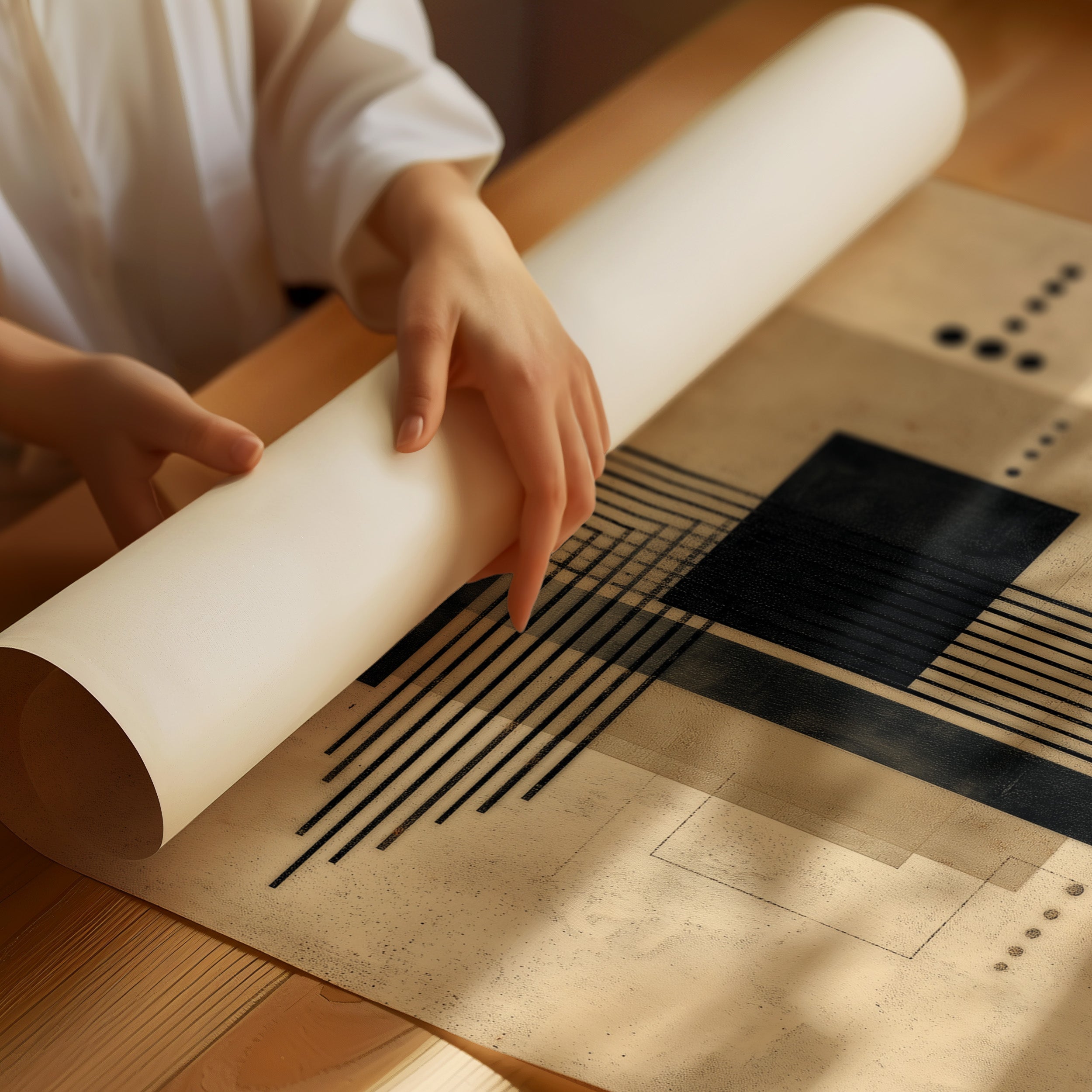 Lines Dance In Modernist Light