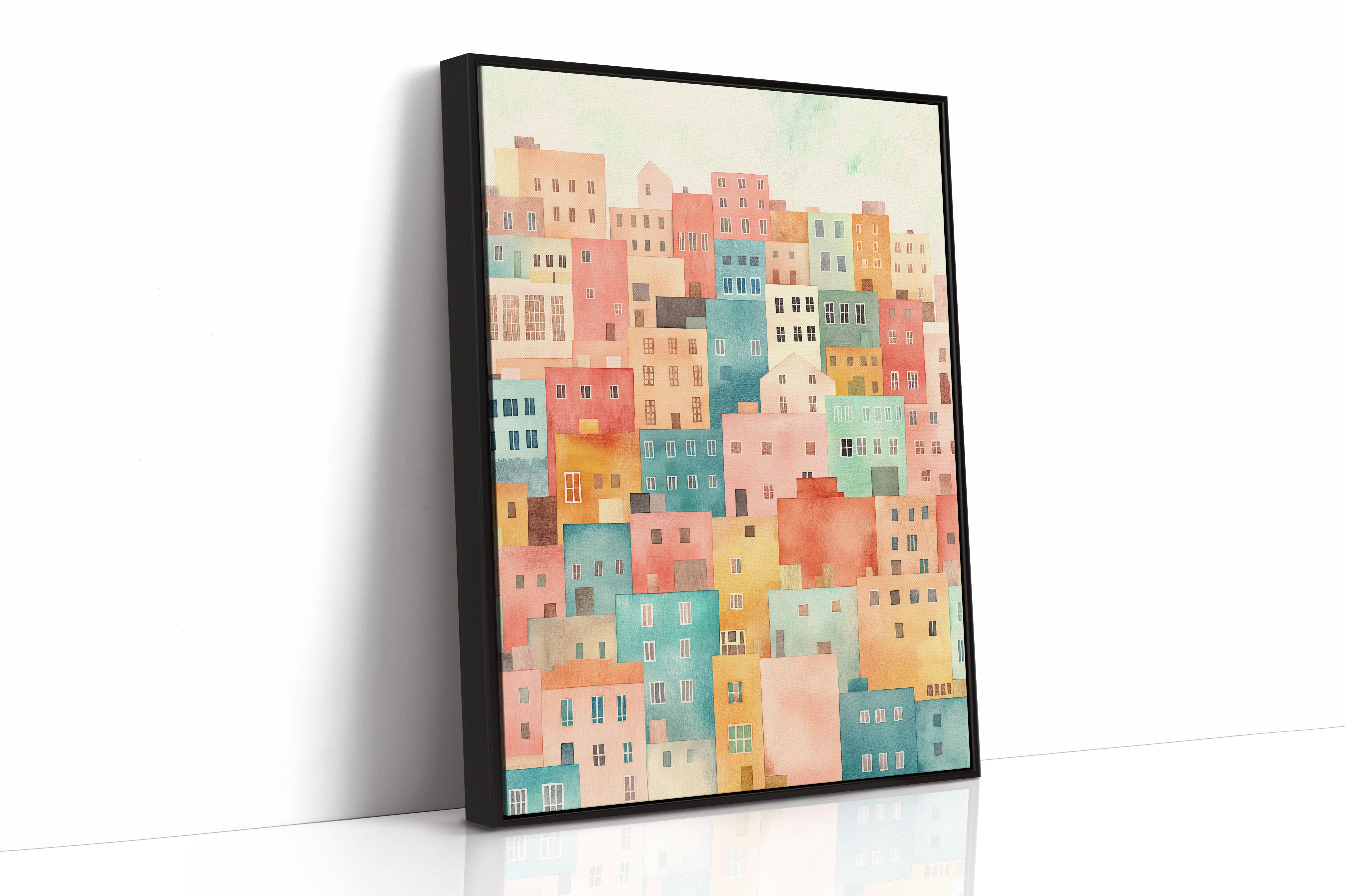 Stacked City Dreams Watercolor Print