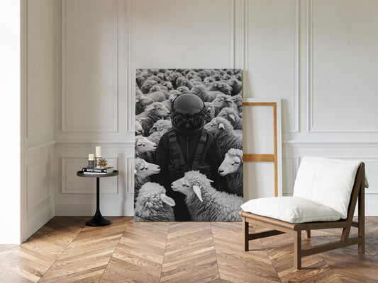 Astronaut Among the Sheep